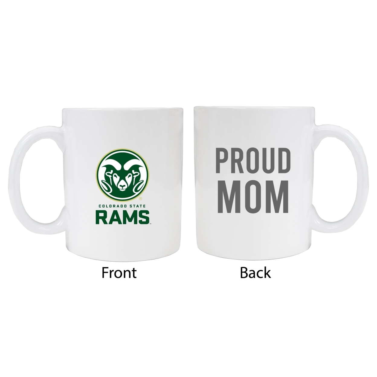 Colorado State Rams Proud Mom Ceramic Coffee Mug - White (2 Pack)