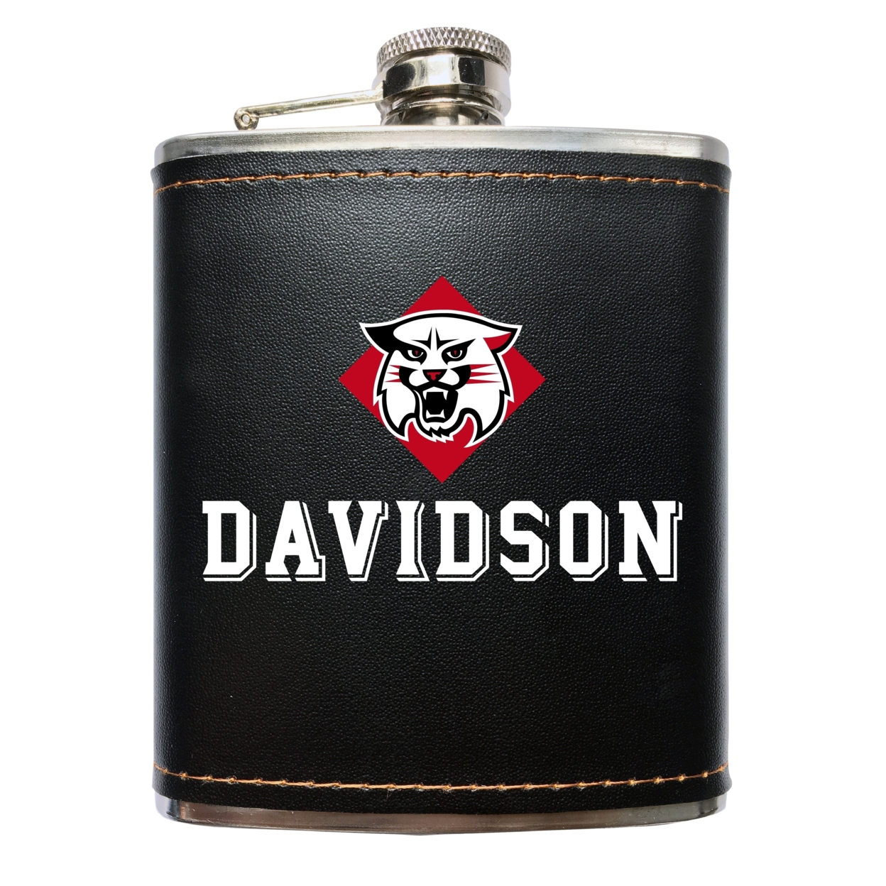 Davidson College Black Stainless Steel 7 Oz Flask