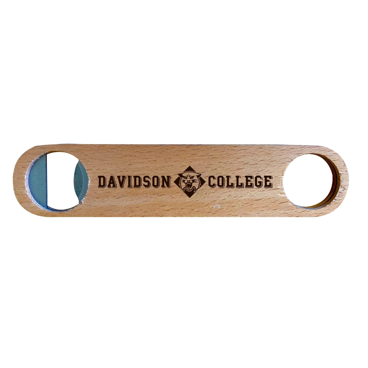 Davidson College Laser Etched Wooden Bottle Opener College Logo Design