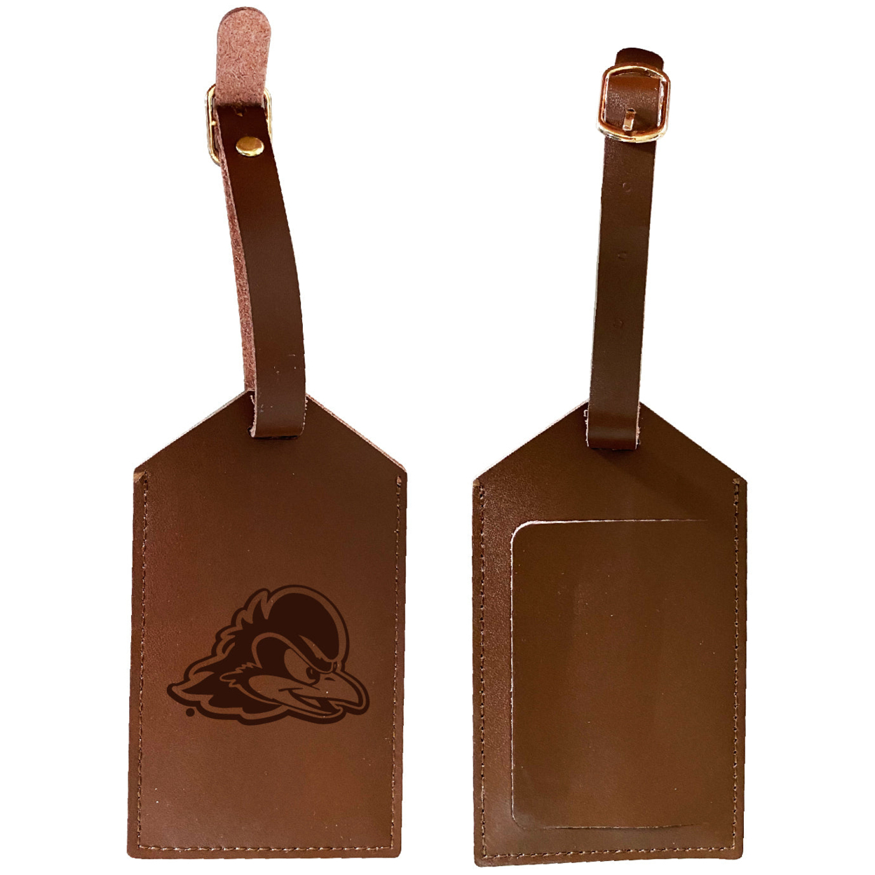 Delaware Blue Hens Leather Luggage Tag Engraved