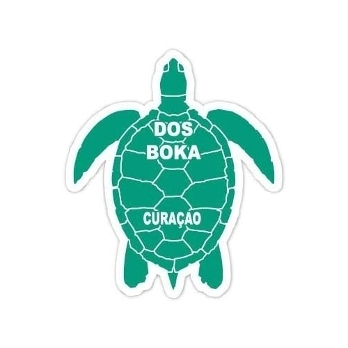 Dos Boka CuraÃ§ao 4 Inch Green Turtle Shape Decal Sticker