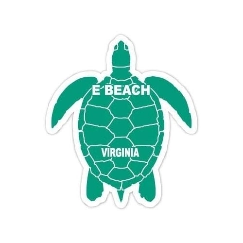 E Beach Virginia 4 Inch Green Turtle Shape Decal Sticker