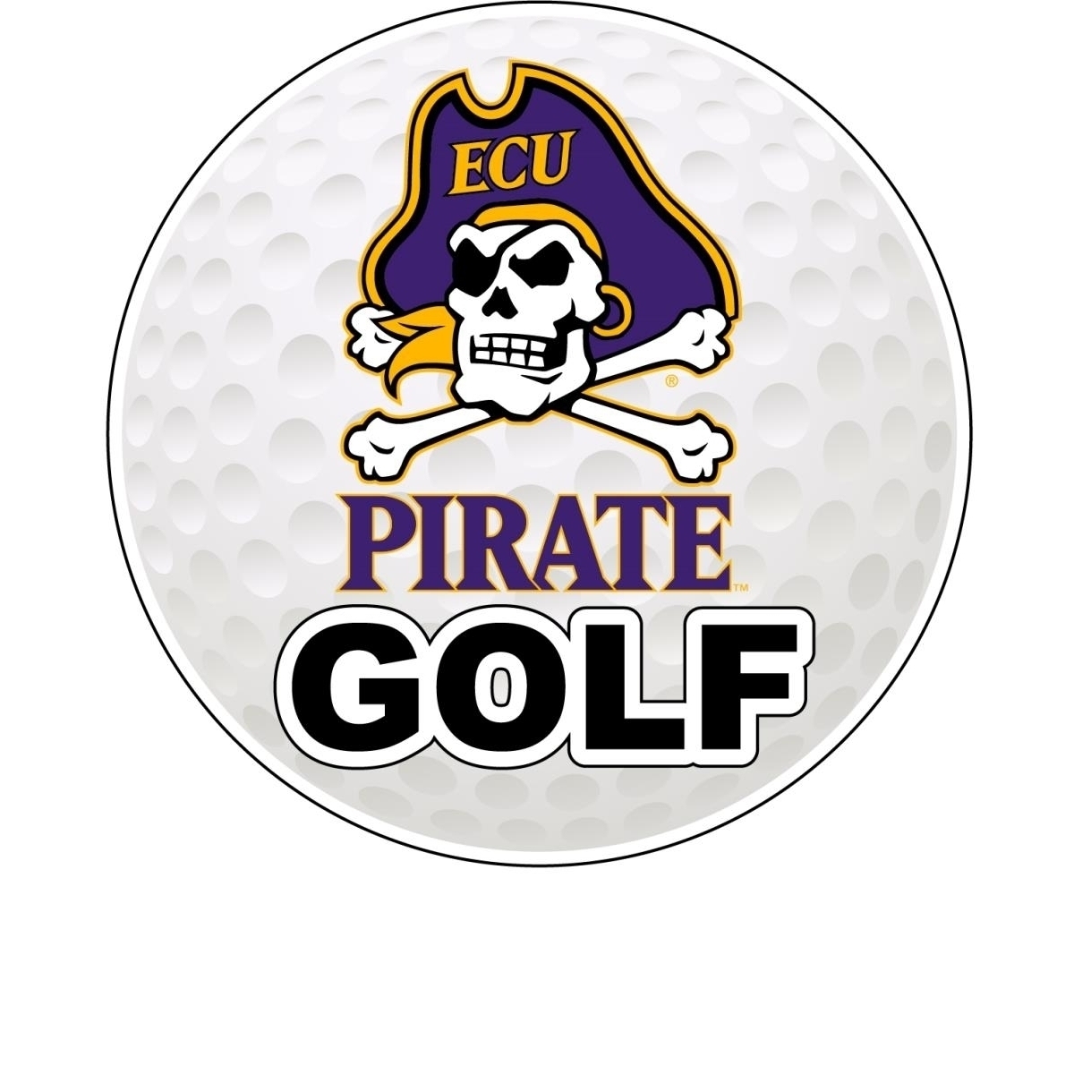 East Carolina Pirates 4-Inch Round Golf Ball Vinyl Decal Sticker