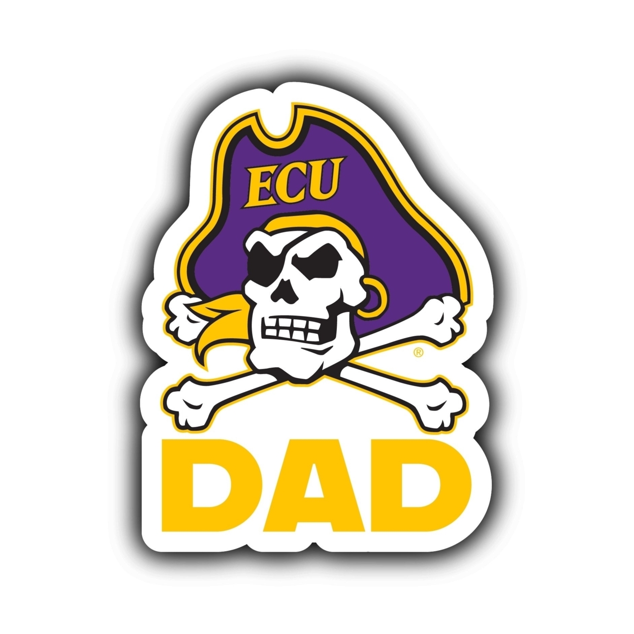 East Carolina Pirates 4-Inch Proud Dad Die Cut Decal