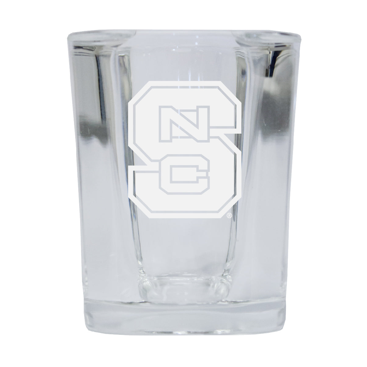 NC State Wolfpack 2 Ounce Square Shot Glass Laser Etched Logo Design
