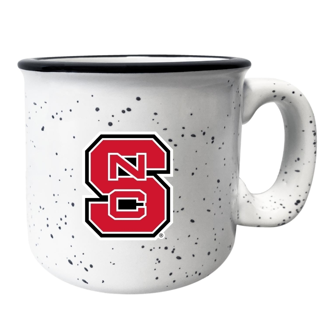 NC State Wolfpack 8 Oz Speckled Ceramic Camper Coffee Mug White (White).