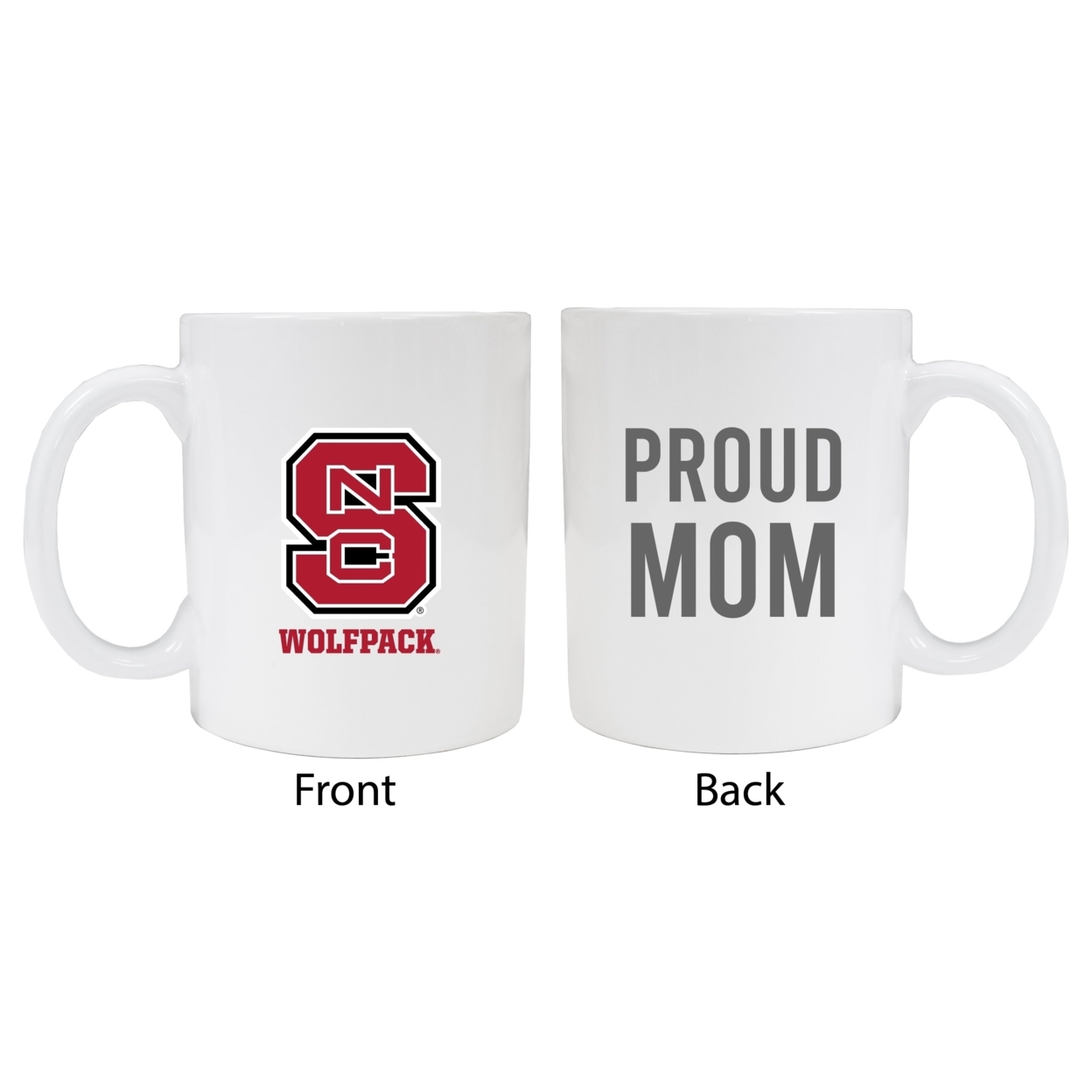 NC State Wolfpack Proud Mom Ceramic Coffee Mug - White (2 Pack)