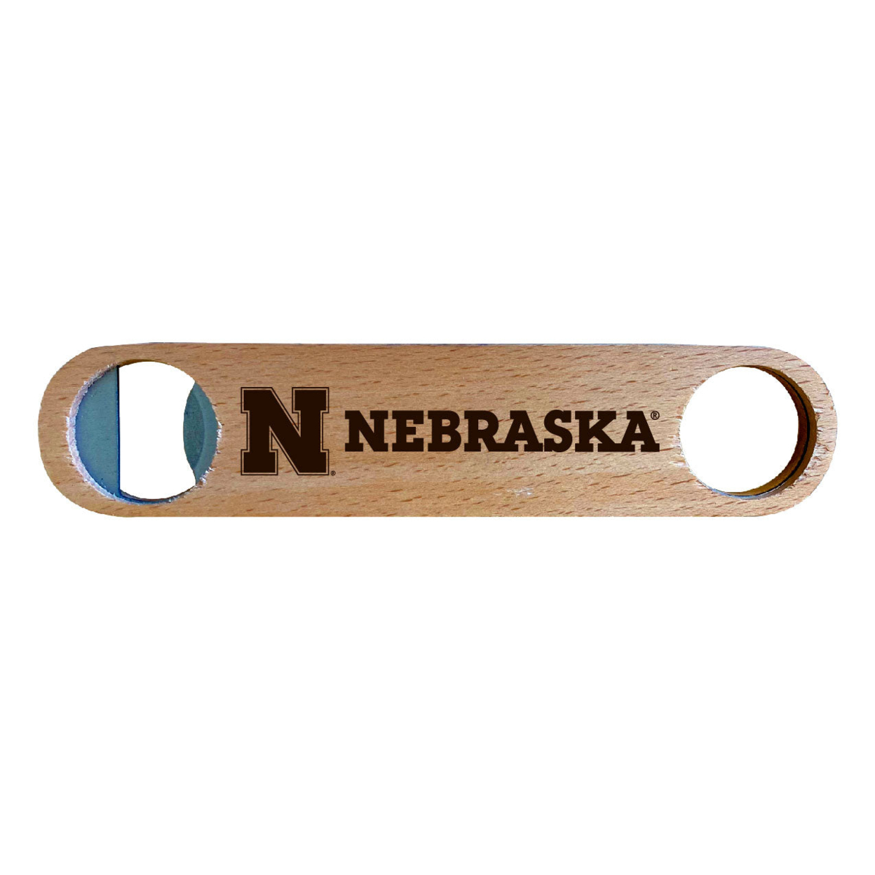 Nebraska Cornhuskers Laser Etched Wooden Bottle Opener College Logo Design