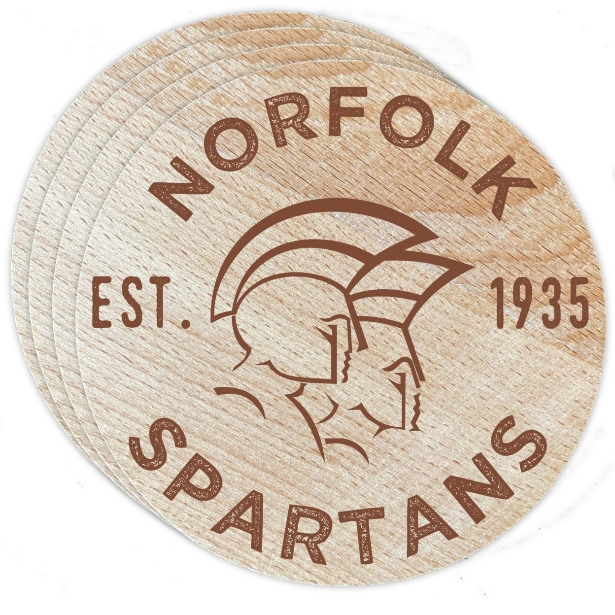 Norfolk State University Wood Coaster Engraved 4 Pack