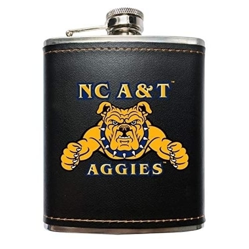 North Carolina A&T State Aggies Black Stainless Steel 7 Oz Flask