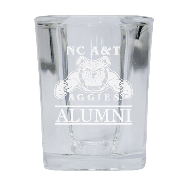 North Carolina A&T State Aggies Alumni Etched Square Shot Glass