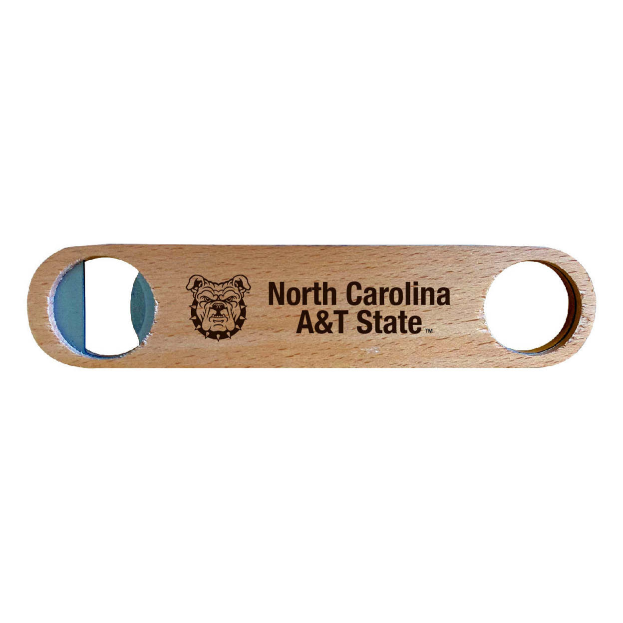 North Carolina A&T State Aggies Laser Etched Wooden Bottle Opener College Logo Design
