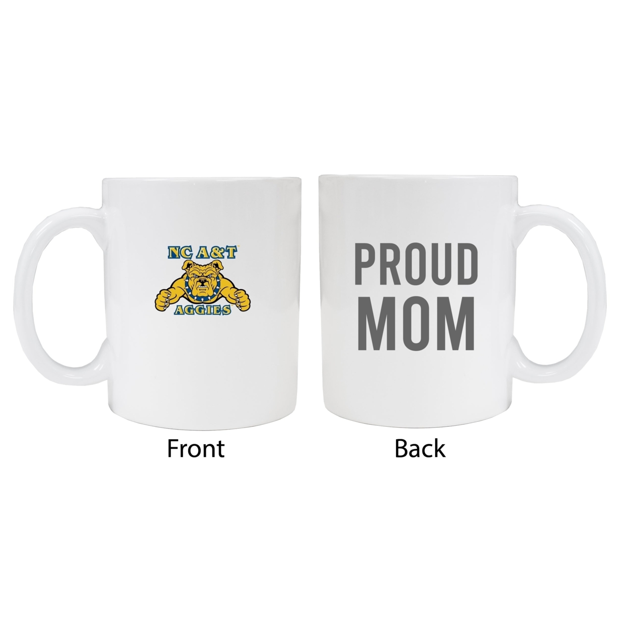 North Carolina A&T State Aggies Proud Mom Ceramic Coffee Mug - White (2 Pack)