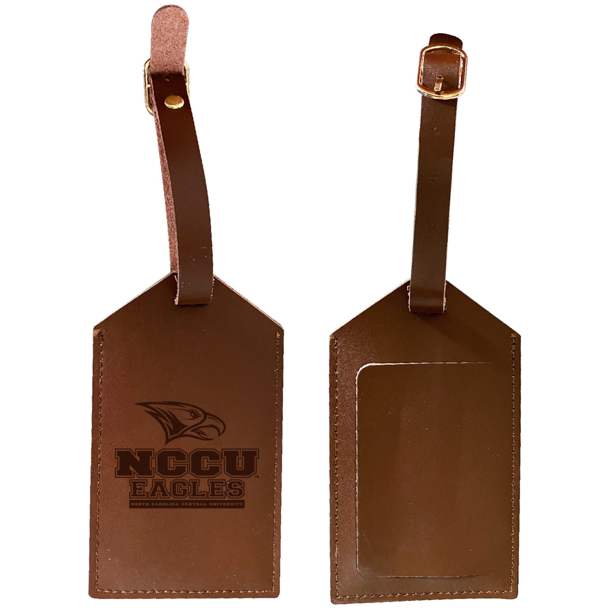 North Carolina Central Eagles Leather Luggage Tag Engraved