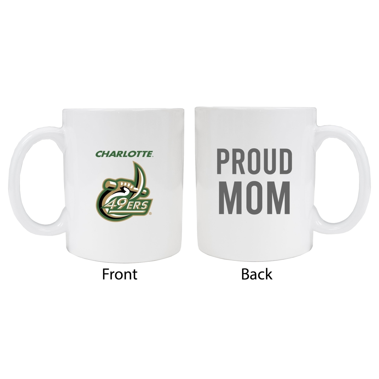 North Carolina Charlotte Forty-Niners Proud Mom Ceramic Coffee Mug - White