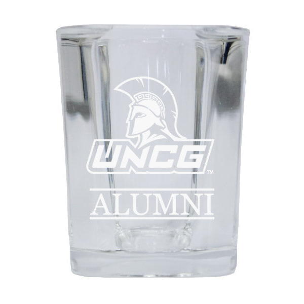 North Carolina Greensboro Spartans Alumni Etched Square Shot Glass