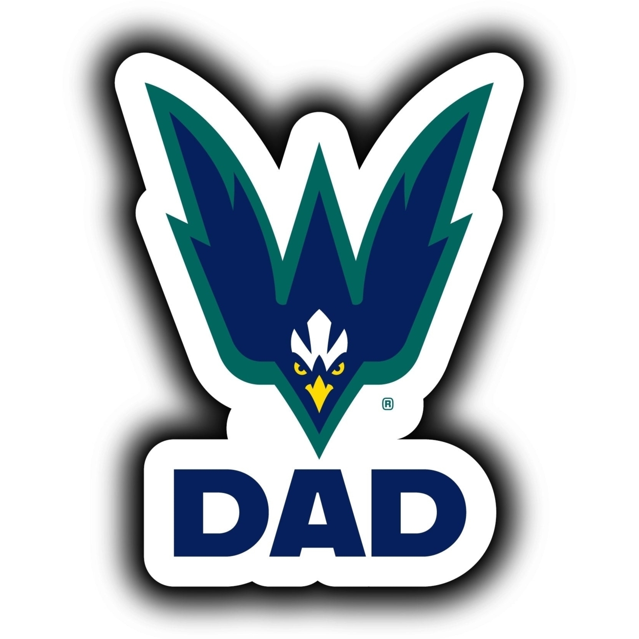 North Carolina Wilmington Seahawks 4-Inch Proud Dad Die Cut Decal