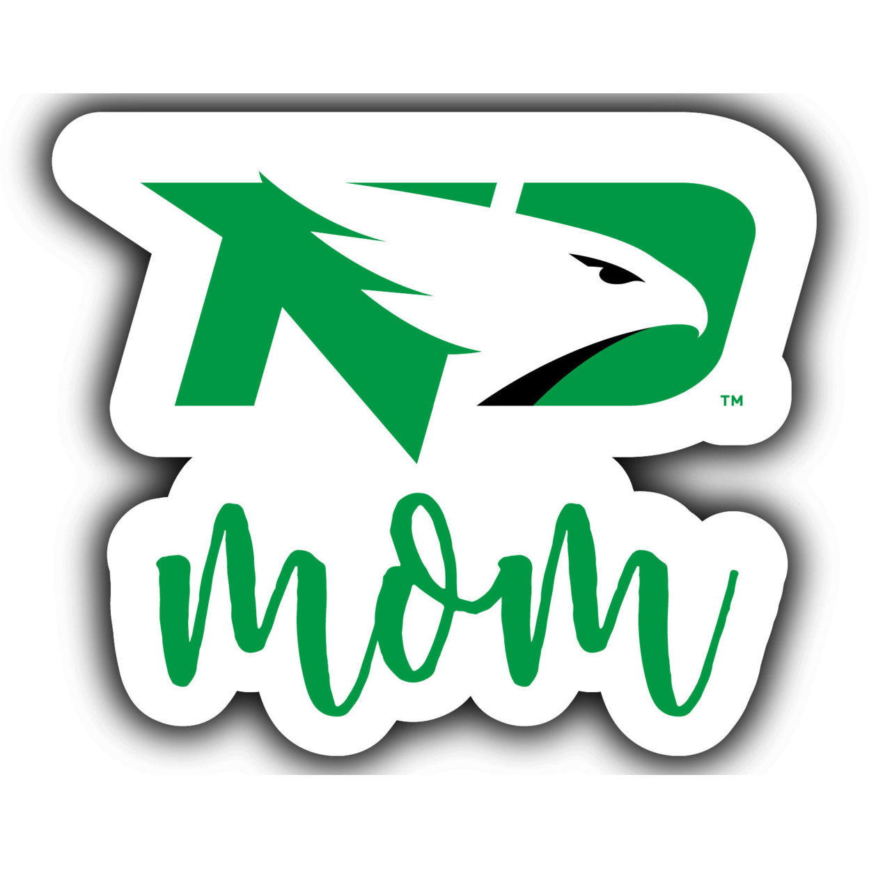 North Dakota Fighting Hawks Proud Mom 4-Inch Die Cut Decal