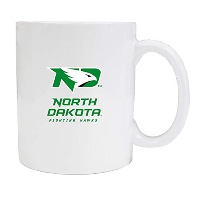 North Dakota Fighting Hawks White Ceramic Mug 2-Pack (White).