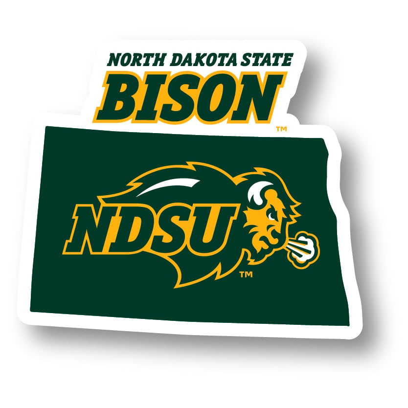 North Dakota State Bison 4 Inch State Shape Vinyl Decal Sticker
