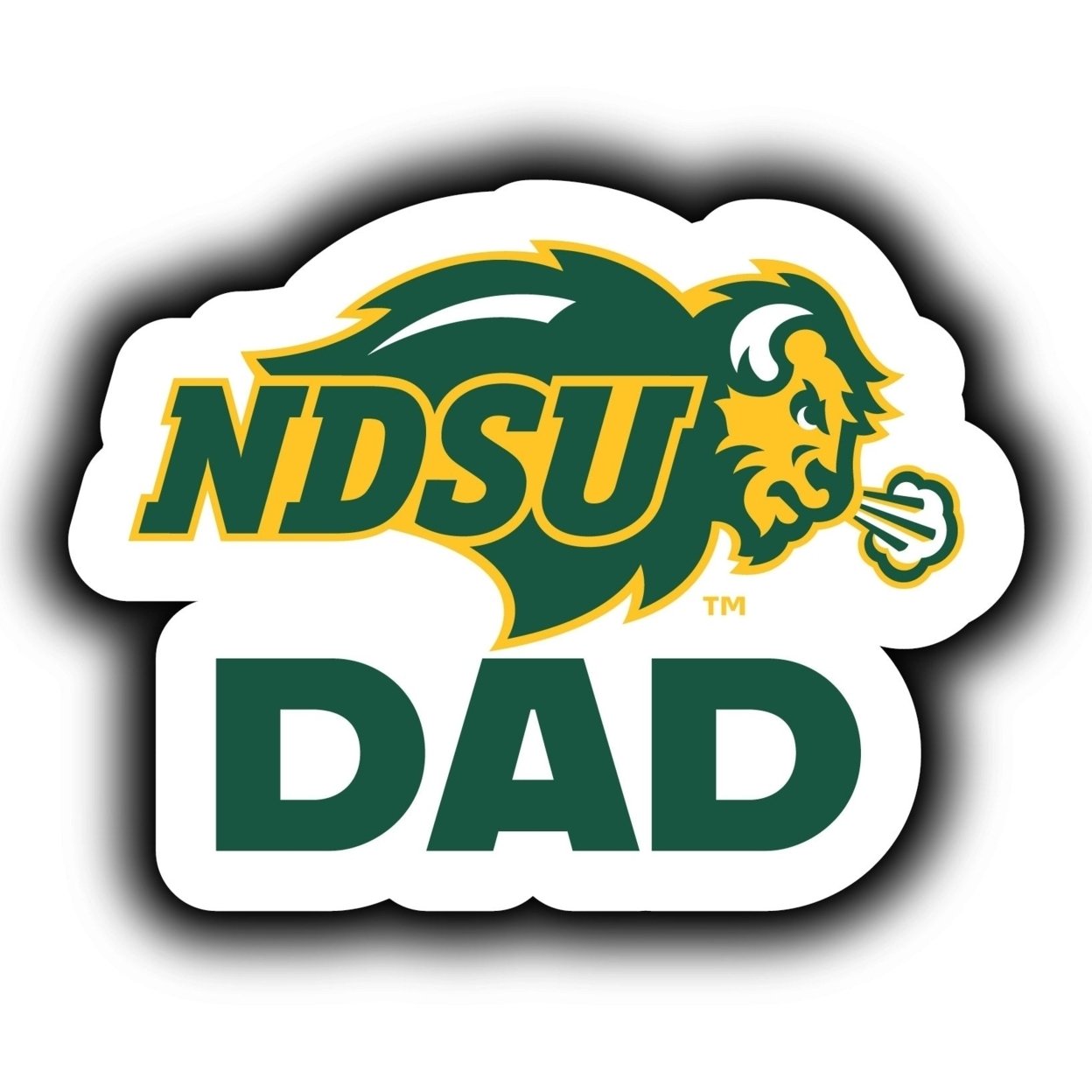 North Dakota State Bison 4-Inch Proud Dad Die Cut Decal