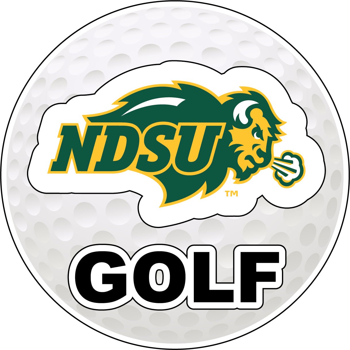 North Dakota State Bison 4-Inch Round Golf Ball Vinyl Decal Sticker