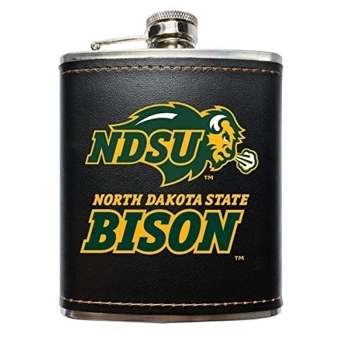 North Dakota State Bison Black Stainless Steel 7 Oz Flask