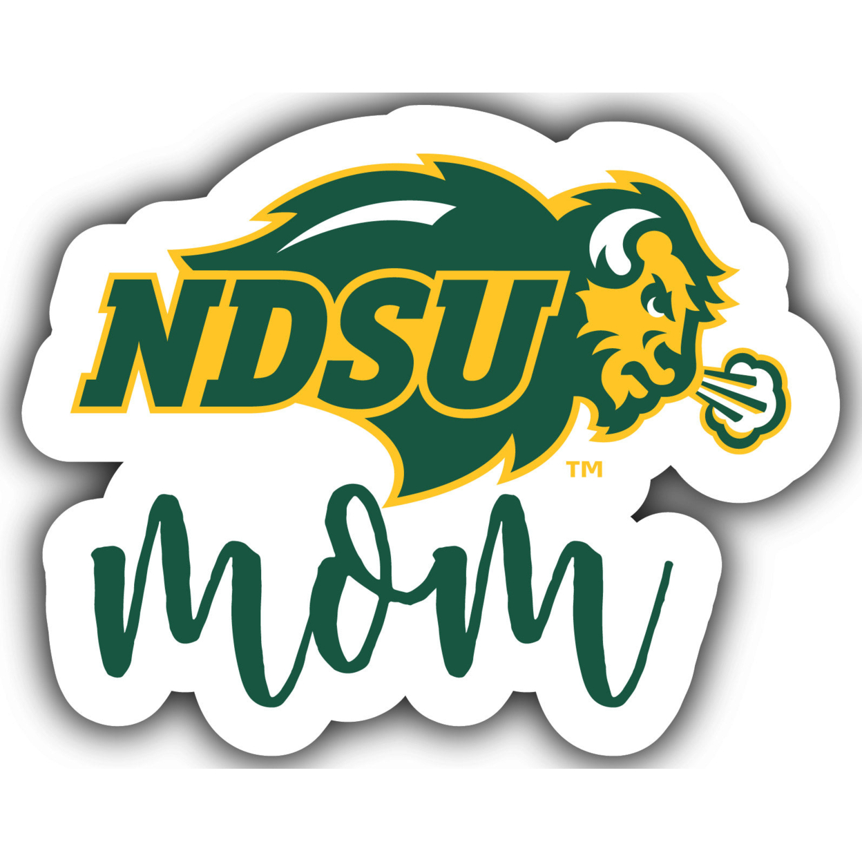 North Dakota State Bison Proud Mom 4-Inch Die Cut Decal
