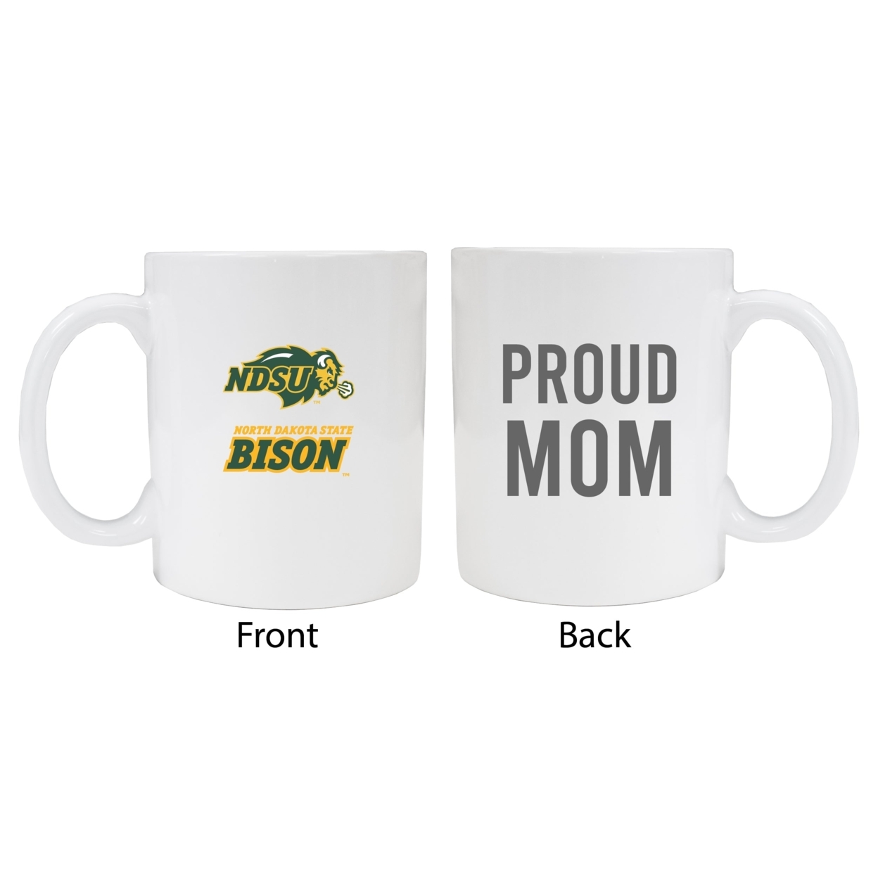 North Dakota State Bison Proud Mom Ceramic Coffee Mug - White (2 Pack)