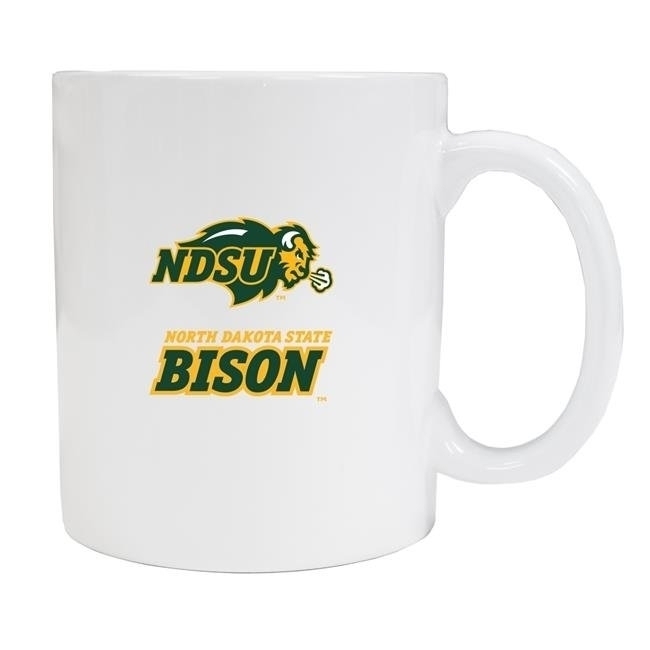 North Dakota State Bison White Ceramic Mug 2-Pack (White).
