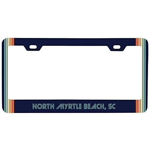 North Myrtle Beach South Carolina Car Metal License Plate Frame Retro Design