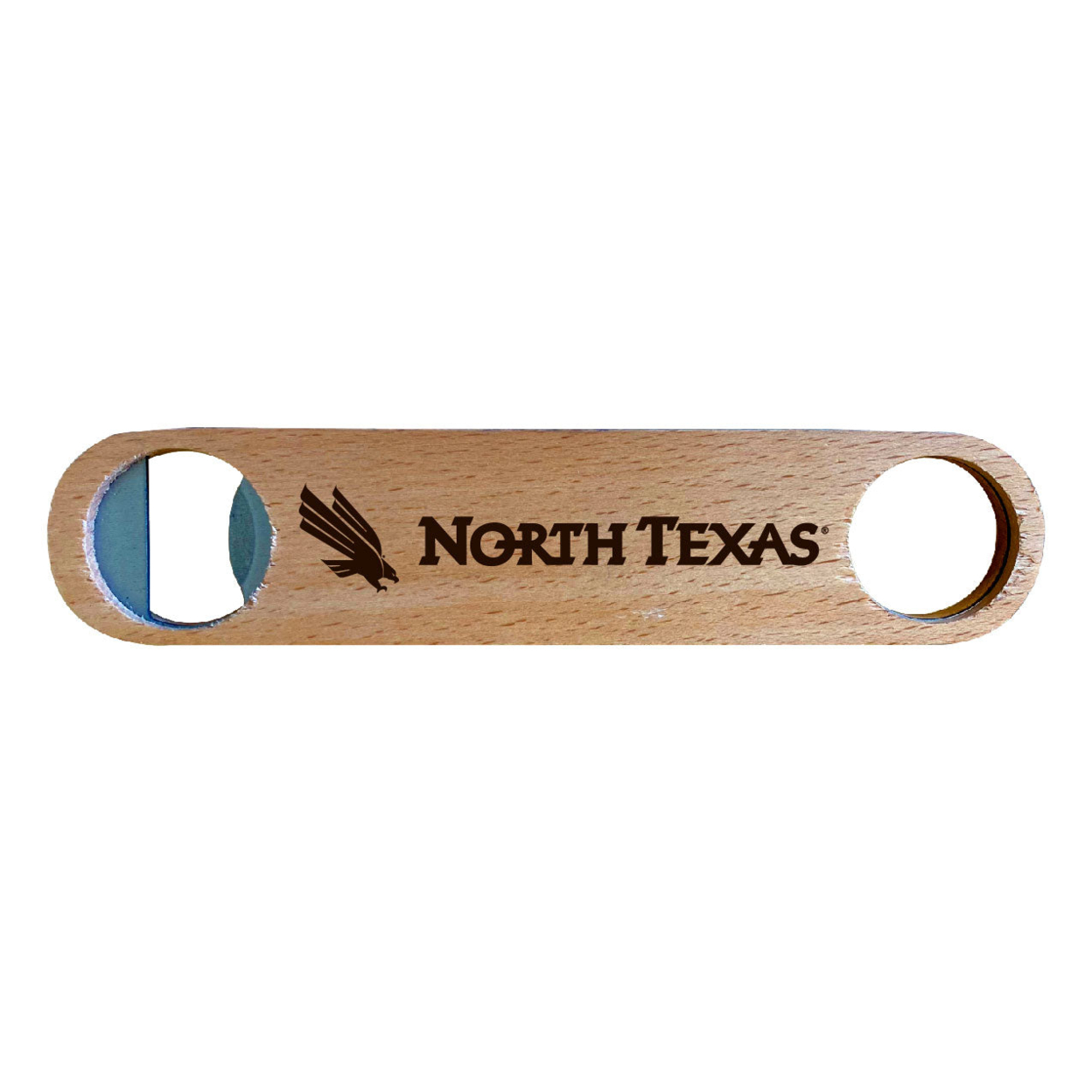 North Texas Laser Etched Wooden Bottle Opener College Logo Design