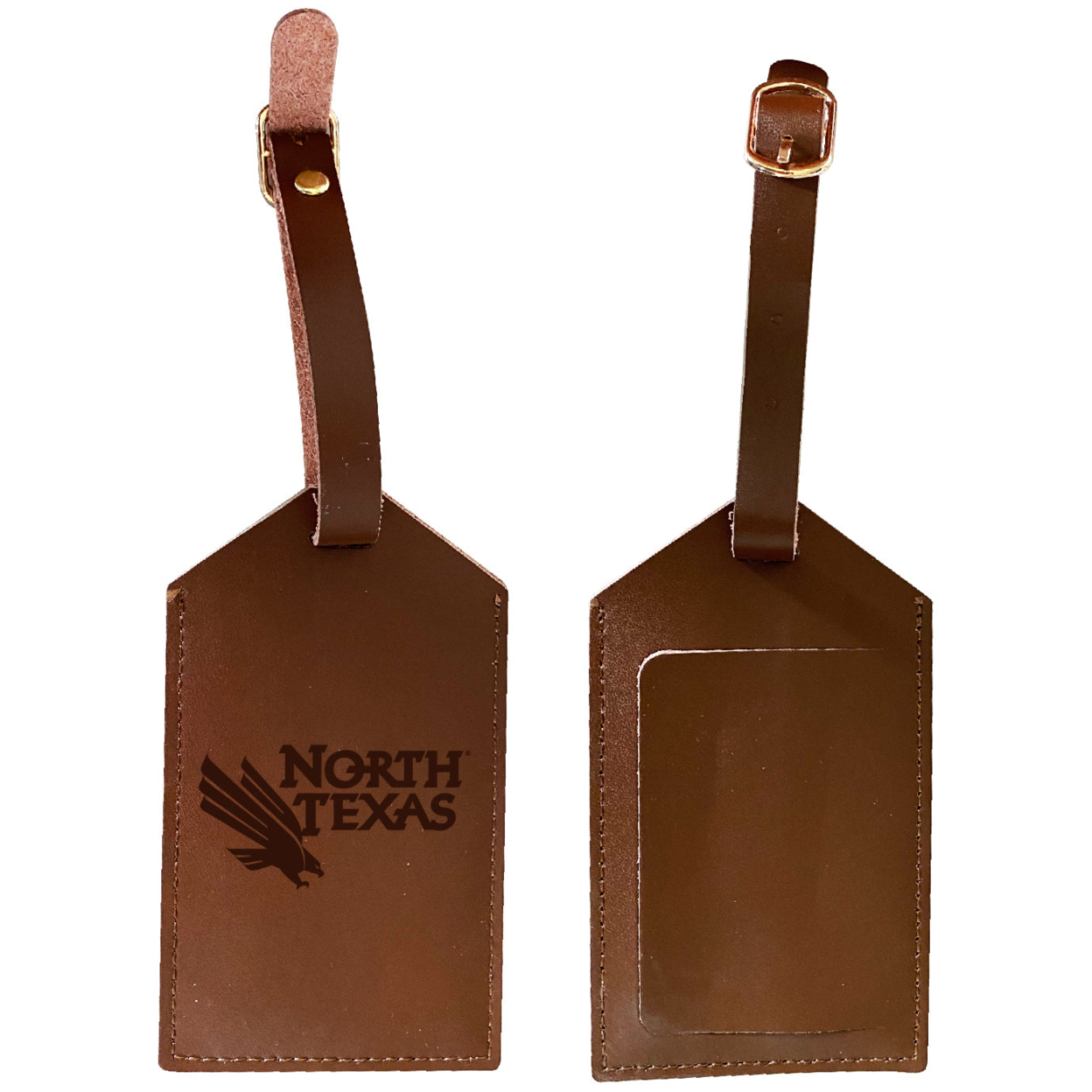 North Texas Leather Luggage Tag Engraved