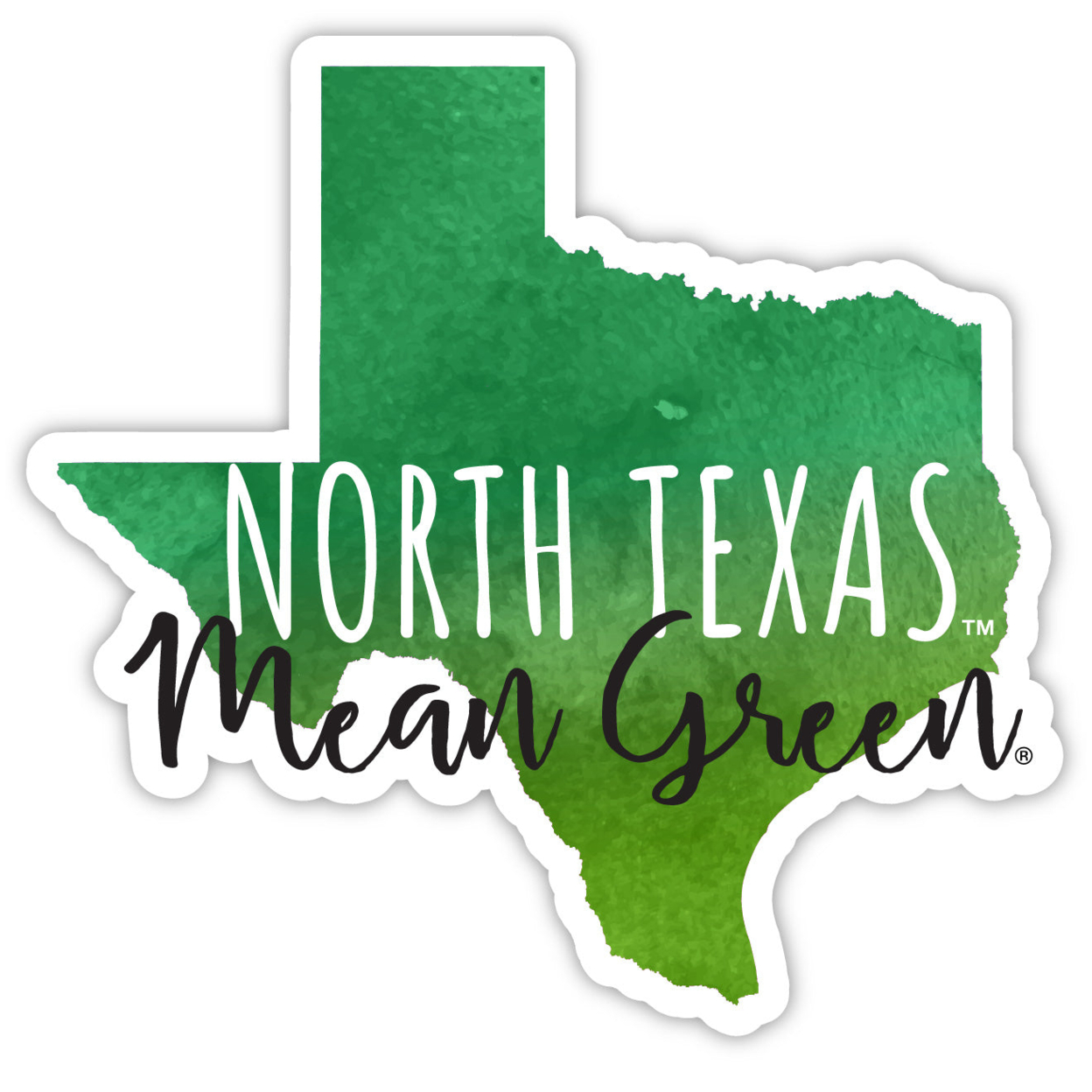 North Texas Watercolor State Die Cut Decal 2-Inch