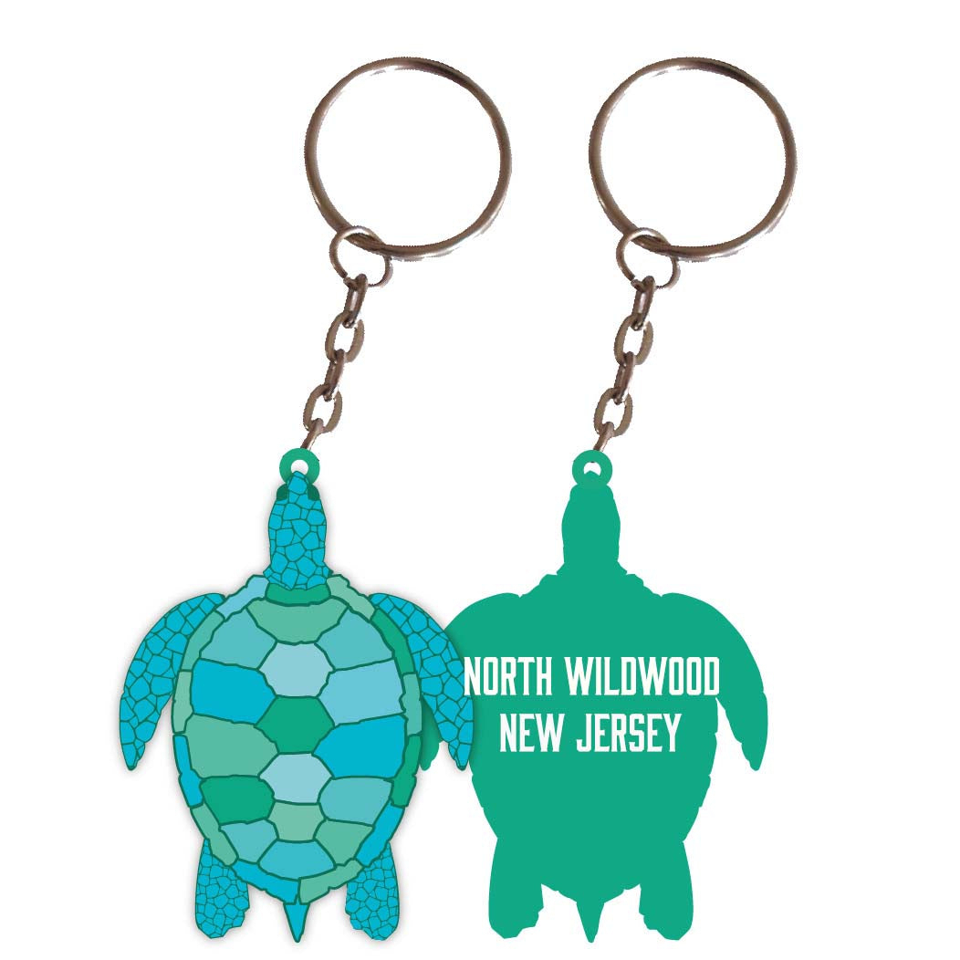 North Wildwood New Jersey Turtle Metal Keychain