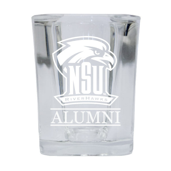 Northeastern State University Riverhawks Alumni Etched Square Shot Glass