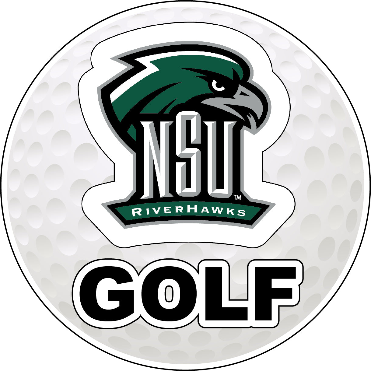 Northeastern State University Riverhawks 4-Inch Round Golf Ball Vinyl Decal Sticker