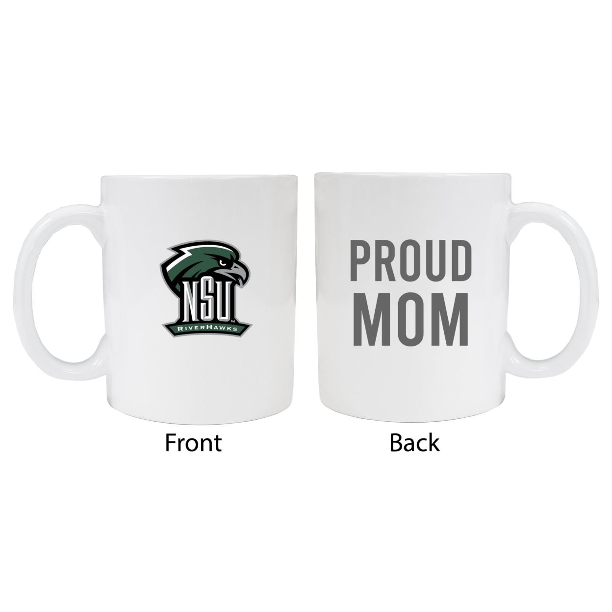 Northeastern State University Riverhawks Proud Mom Ceramic Coffee Mug - White (2 Pack)