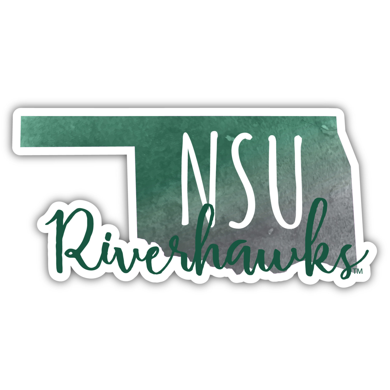 Northeastern State University Riverhawks Watercolor State Die Cut Decal 4-Inch