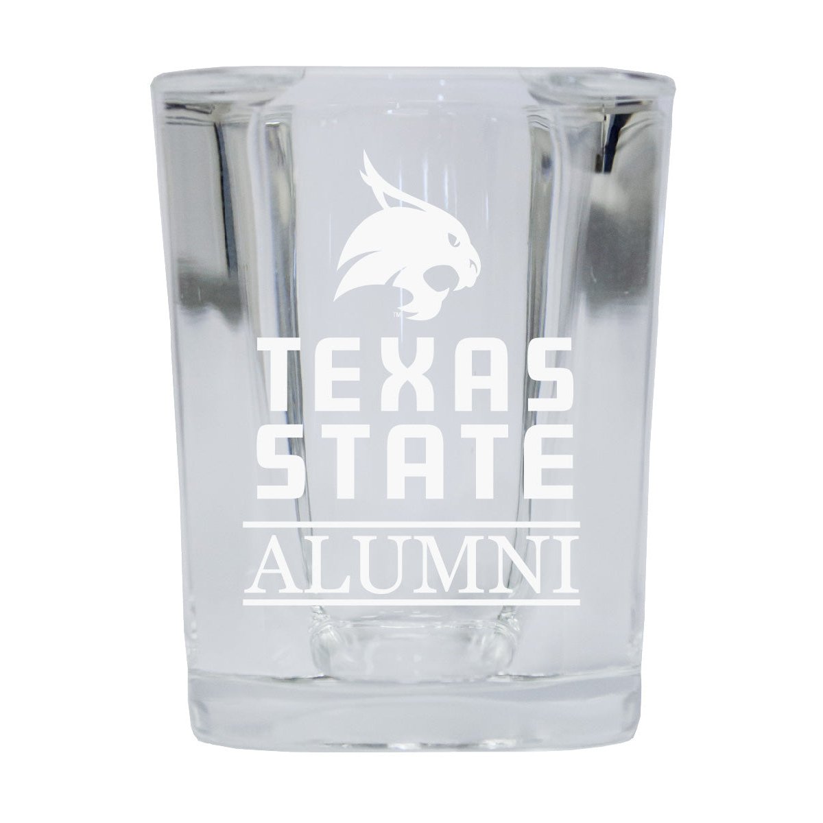 Texas State Bobcats Alumni Etched Square Shot Glass