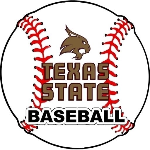 Texas State Bobcats 4-Inch Round Baseball Vinyl Decal Sticker