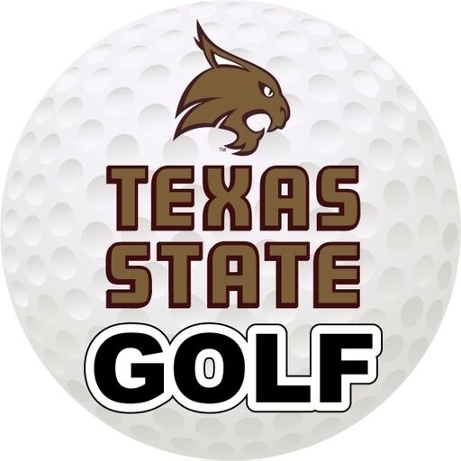 Texas State Bobcats 4-Inch Round Golf Ball Vinyl Decal Sticker