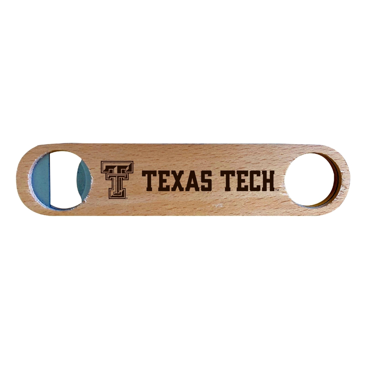 Texas Tech Red Raiders Laser Etched Wooden Bottle Opener College Logo Design