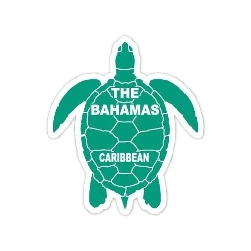 The Bahamas Caribbean 4 Inch Green Turtle Shape Decal Sticker