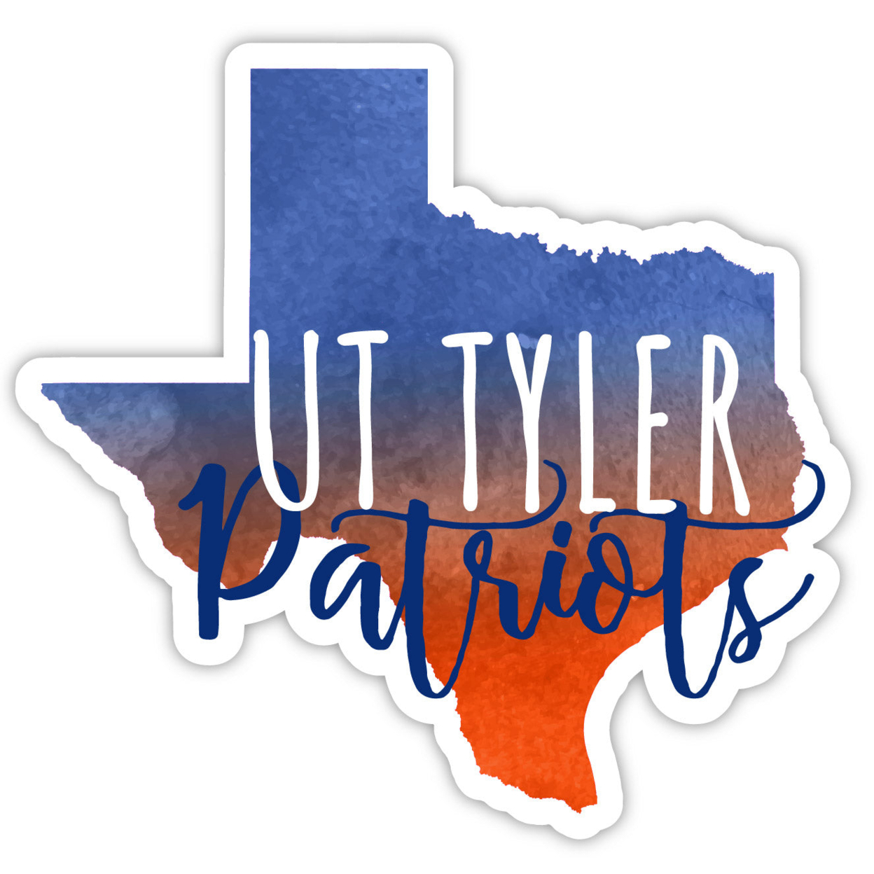 The University Of Texas At Tyler Watercolor State Die Cut Decal 2-Inch