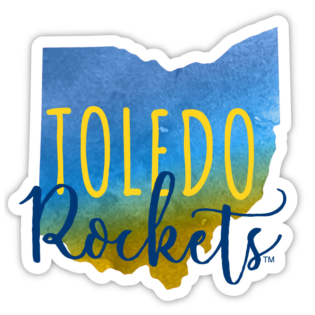 Toledo Rockets Watercolor State Die Cut Decal 2-Inch