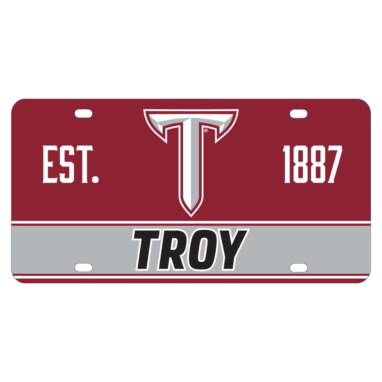 Troy University Metal License Plate