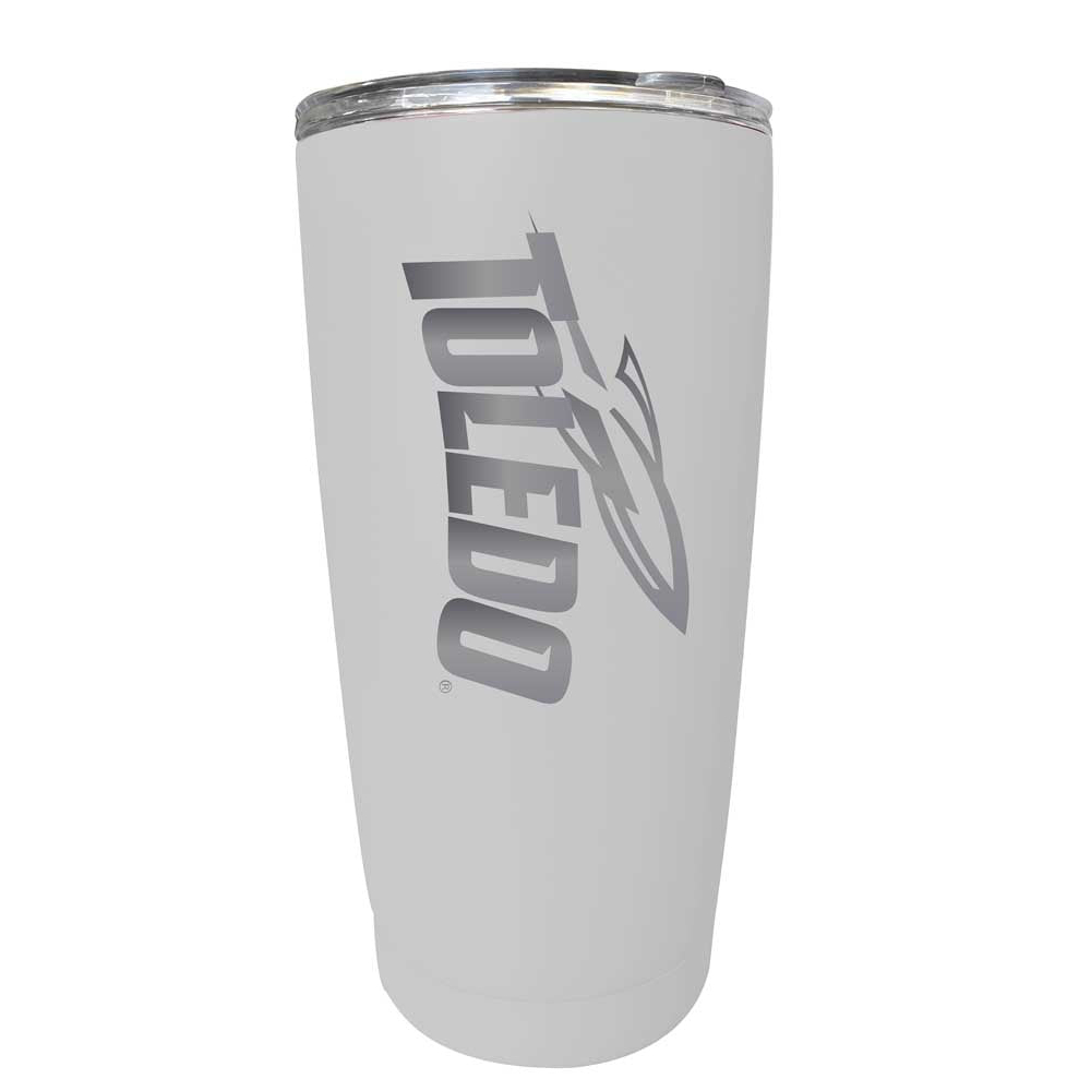 Toledo Rockets Etched 16 Oz Stainless Steel Tumbler (Choose Your Color) - White