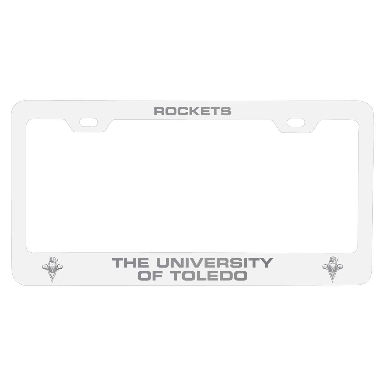 Toledo Rockets Laser Engraved Metal License Plate Frame - Choose Your Color - White