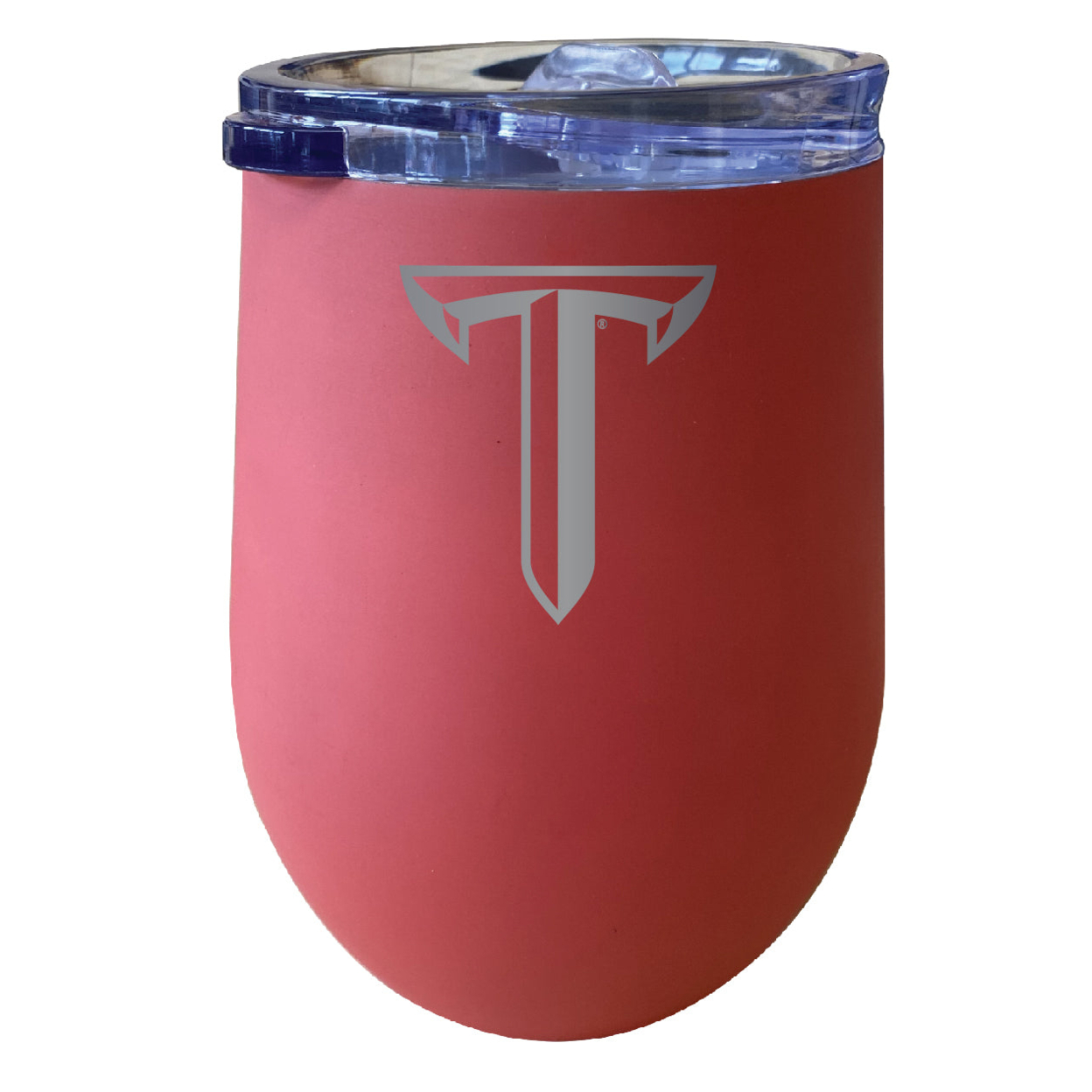Troy University 12 Oz Etched Insulated Wine Stainless Steel Tumbler - Choose Your Color - Coral